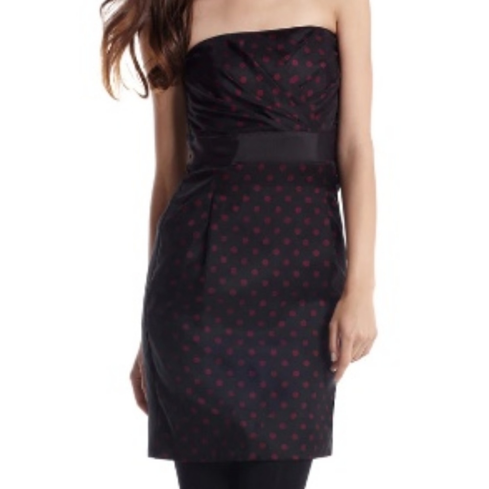 White House Black Market strapless polka dot dress